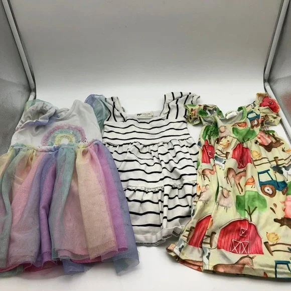 Girls 2T Spring Summer Dresses BUNDLE Sleeveless Short Sleeve Mix Jumpsuit - Picture 8 of 9